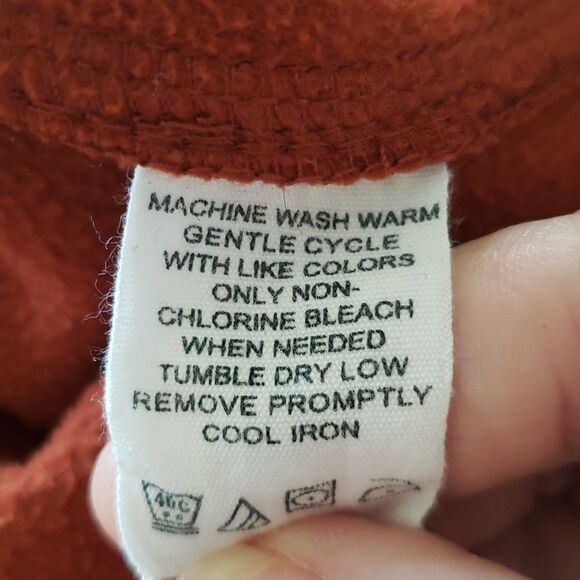 Very Nice GH Bass Earth Rust Colored Quarter Zip Fleece Pullover Jacket Sz M - Picture 5 of 5